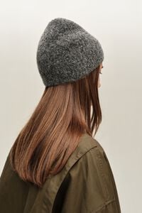 Grey lurex blend knit hat