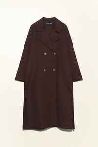 Dark chocolate double-face midi coat