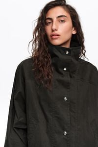 Black short batwing trench coat