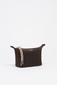 Small dark brown coated Trapecio make-up case