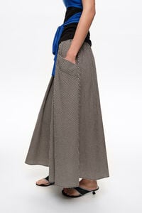 Black checked A-line skirt