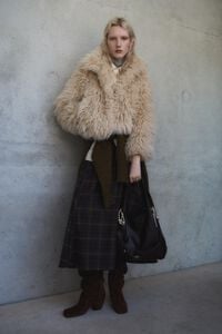 Short ivory fur coat