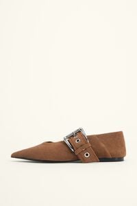 Tan suede ballerina