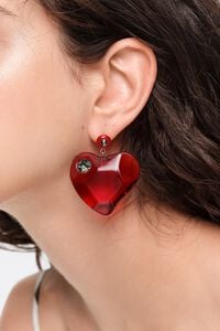 Pendientes coraz&oacute;n resina rojo oscuro