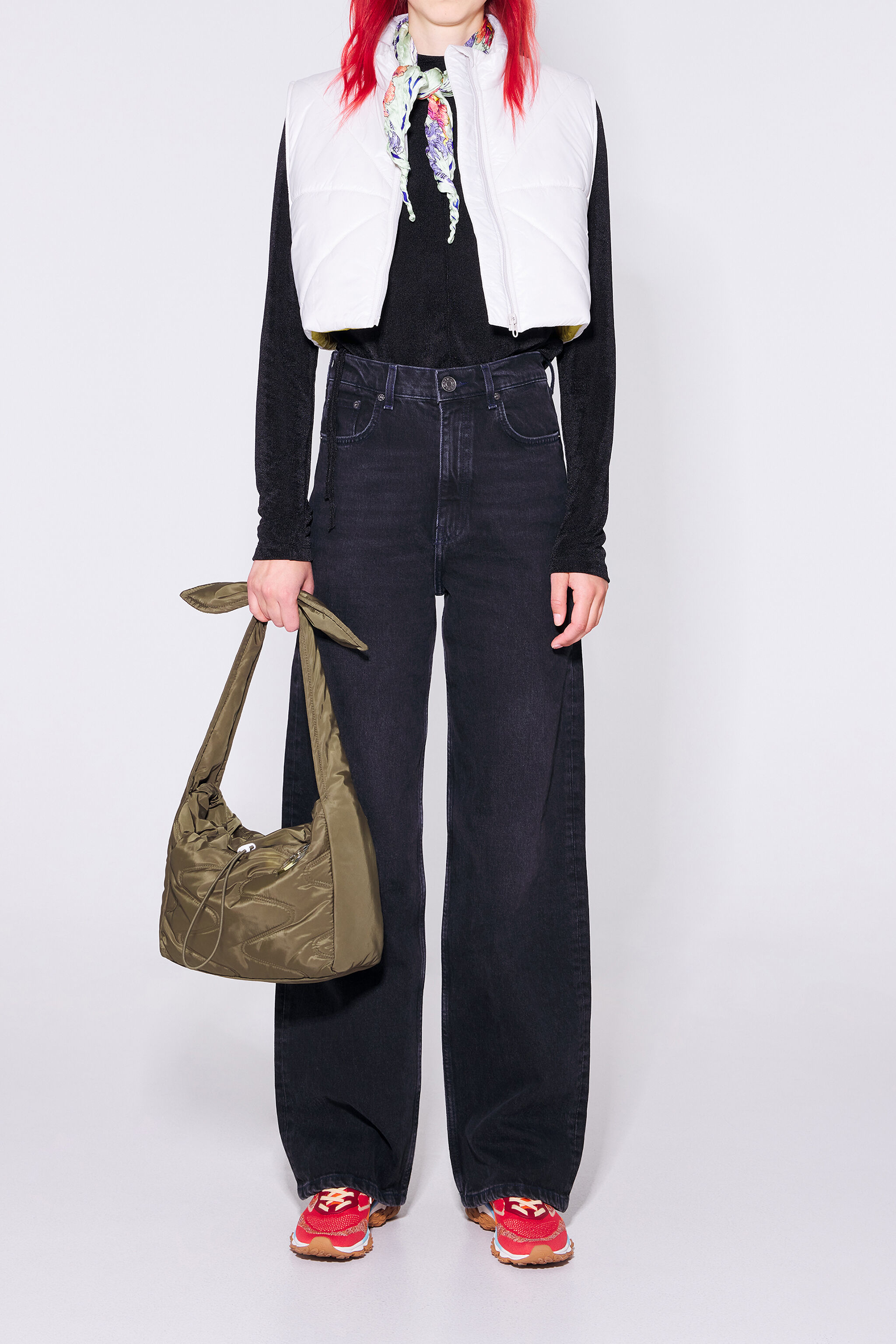 Stone boxy padded vest