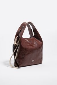 Medium mocha leather Paper bag