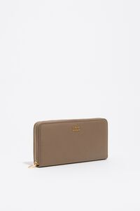 Billetera horizontal grande nylon marr&oacute;n caqui