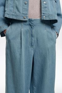 WIDE LEG - Pantal&oacute;n denim azul claro lavado