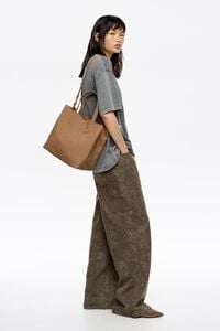 Large cinnamon gabardine Chihuahua bag