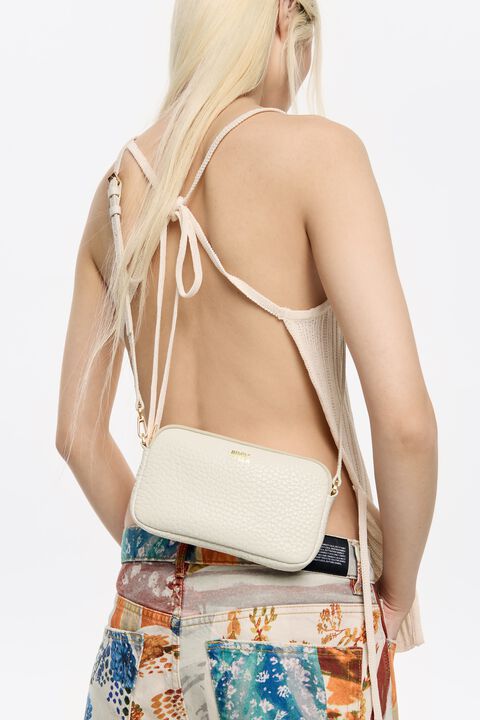 Mini off-white leather crossbody bag Mini off-white leather crossbody bag