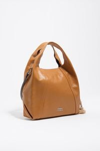 Medium toffee leather Paper bag