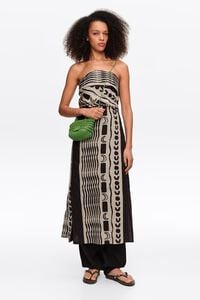 White strapless Moon stripes dress