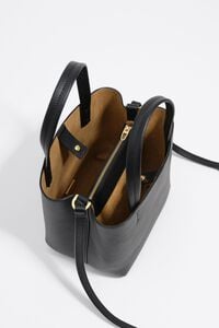 Small black leather Chihuahua bag