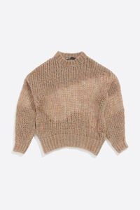 Light brown mohair open knit jumper