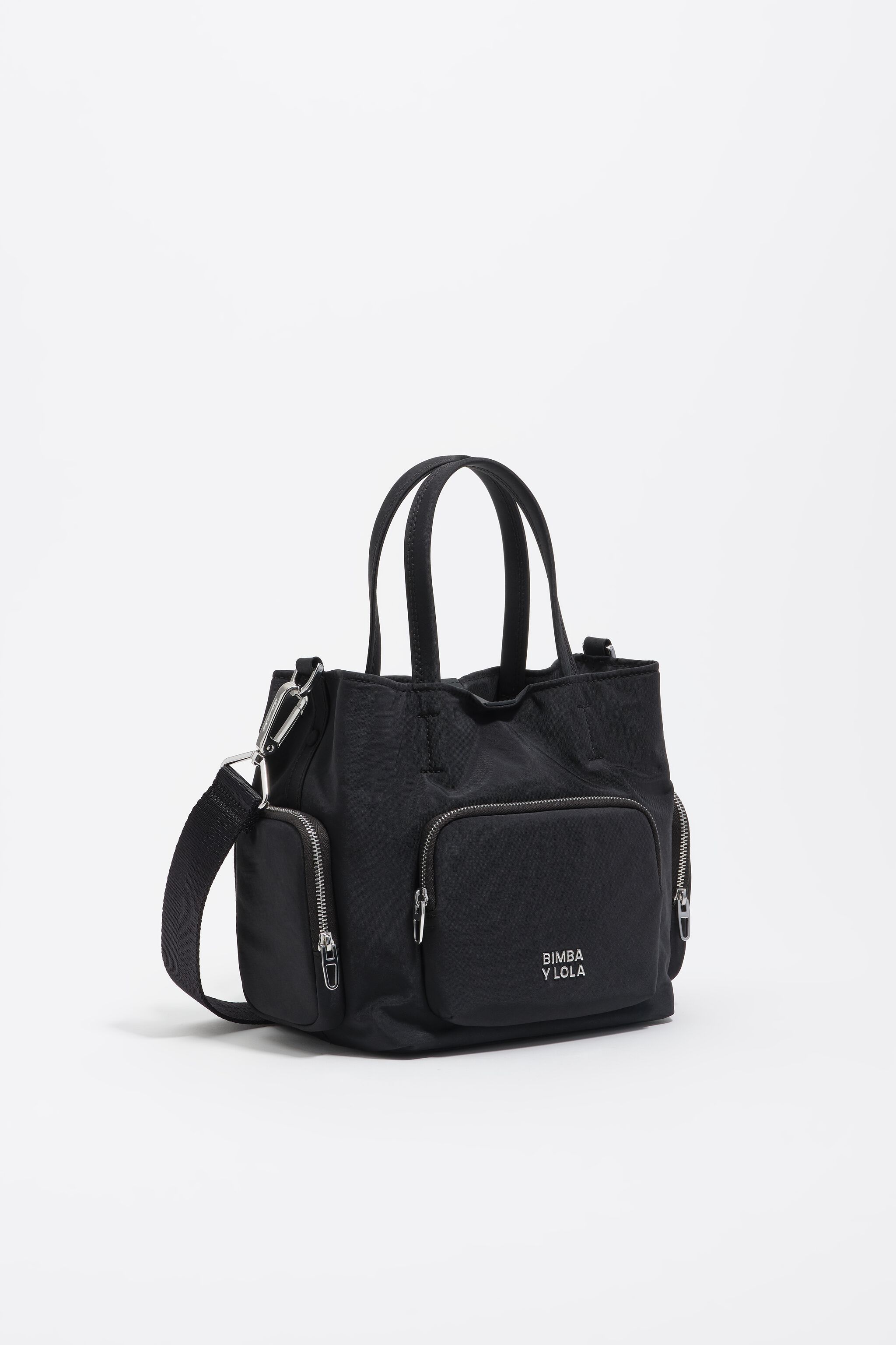 Small black nylon Pocket crossbody bag