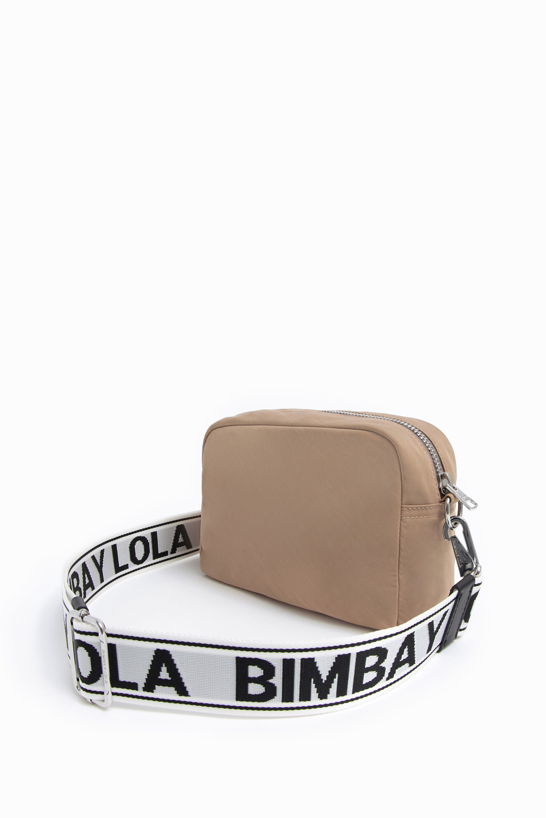 S beige nylon crossbody bag