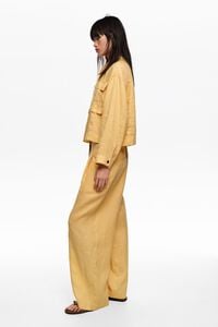 Cazadora boxy li&ntilde;o amarelo