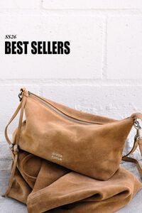 Bolso Trapecio mediano serraje natural