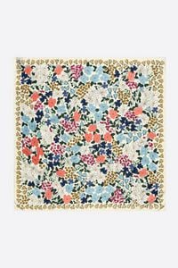 Ivory watercolor flower garden scarf