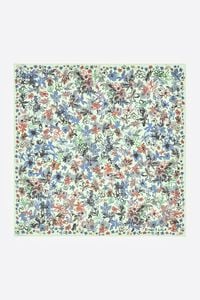 Aquamarine watercolor floral scarf