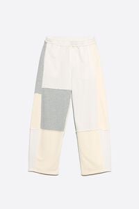 Ivory cotton patchwork jogger trousers