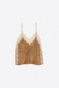 Toffee lace camisole top