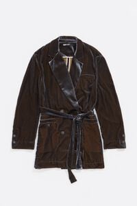 Dark taupe velvet tailored jacket