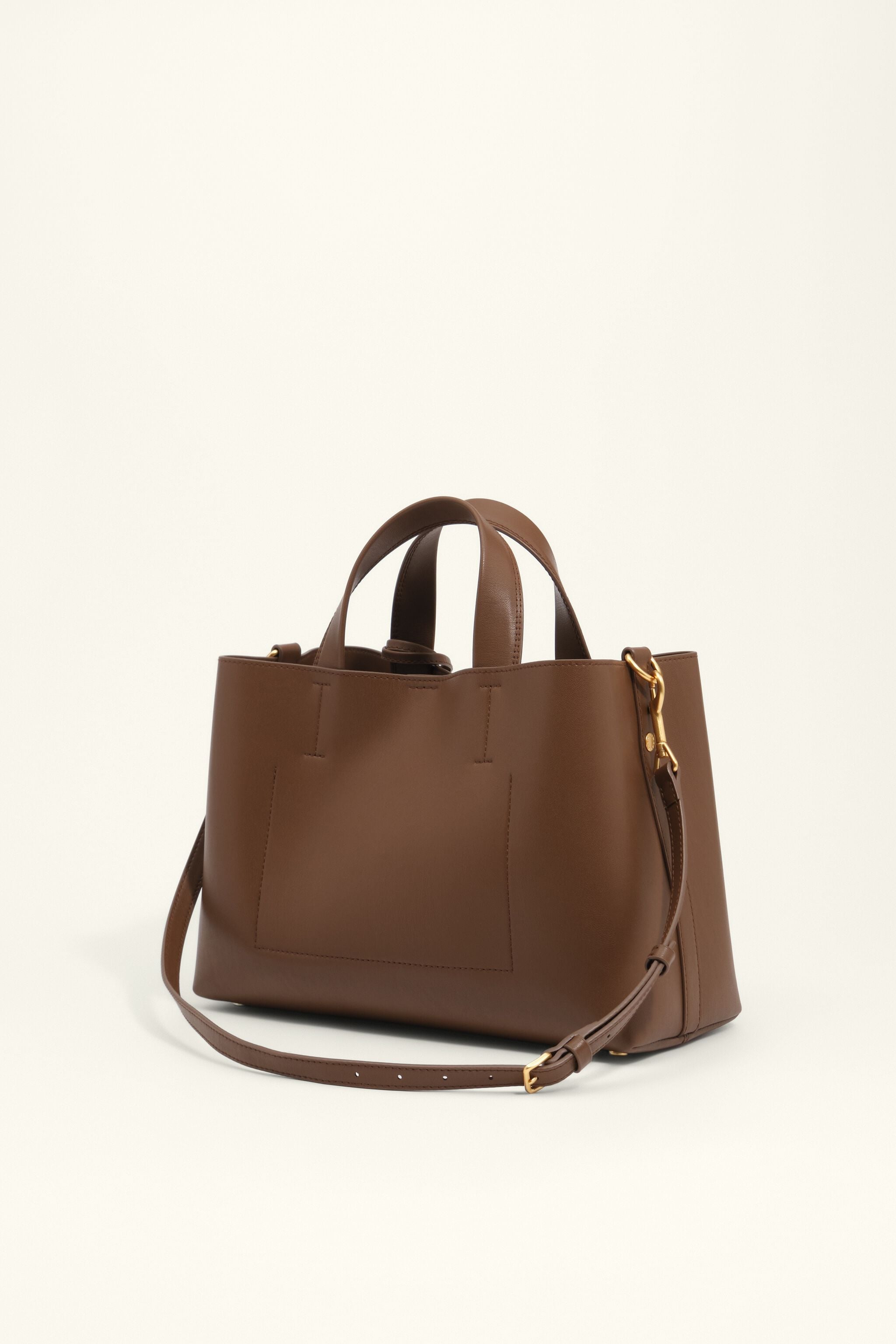 Large golden brown leather Chihuahua tote bag