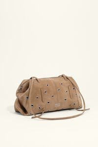 Medium beige suede studded Lolita bag