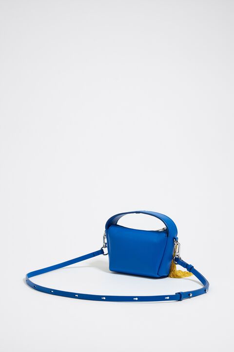 XS electric blue leather crossbody bag