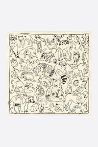 Off-white animal sketch scarf