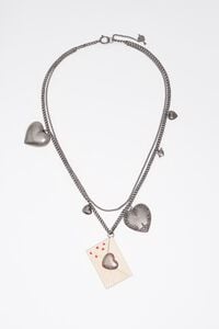 Aged silver Love Letter necklace