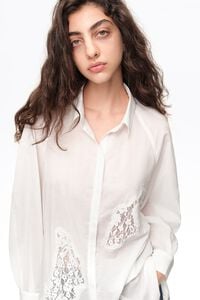 Ivory oversize lace T-shirt