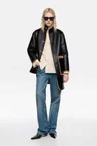 Camel reversible fur coat