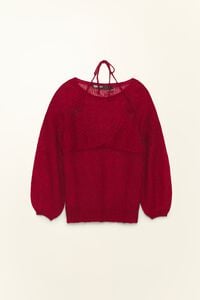 Jersey mohair top superpuesto rojo