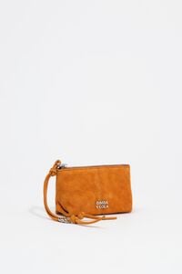 Amber suede coin purse