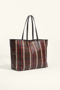 Mala shopper grande tecido tartan carvalho