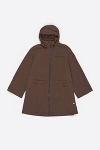 Dark brown A-line trench