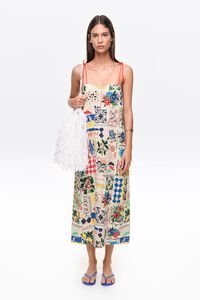 Vestido tirantes fruncido Patchwork summer