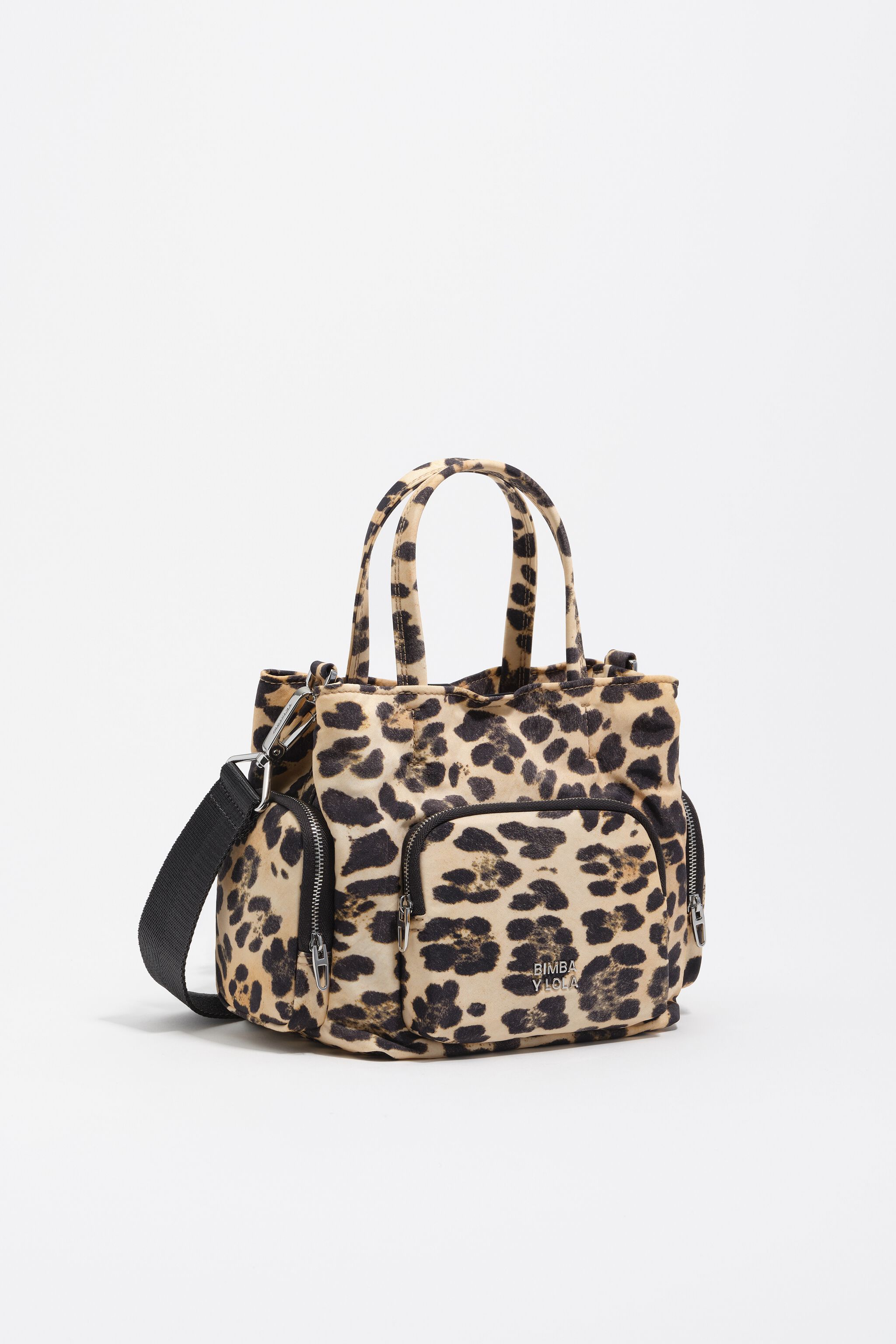 Leopard print nylon Pocket crossbody bag