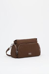 Small dark khaki cotton Pocket crossbody bag