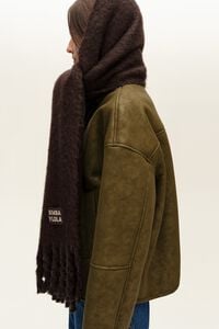 Brown lurex knit scarf