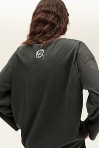Faded black long sleeve Glimmers logo T-shirt