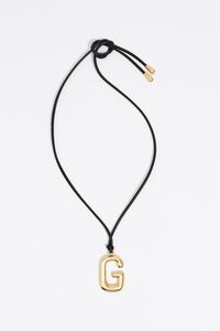 Matte gold letter G cord necklace