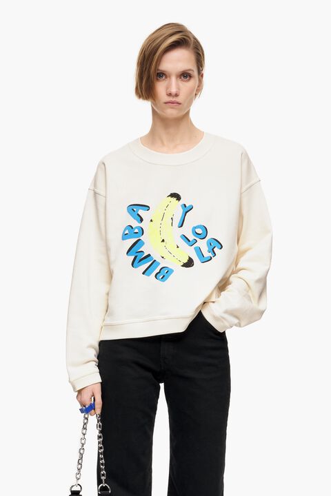 boxy logo Bimba Banana marfil