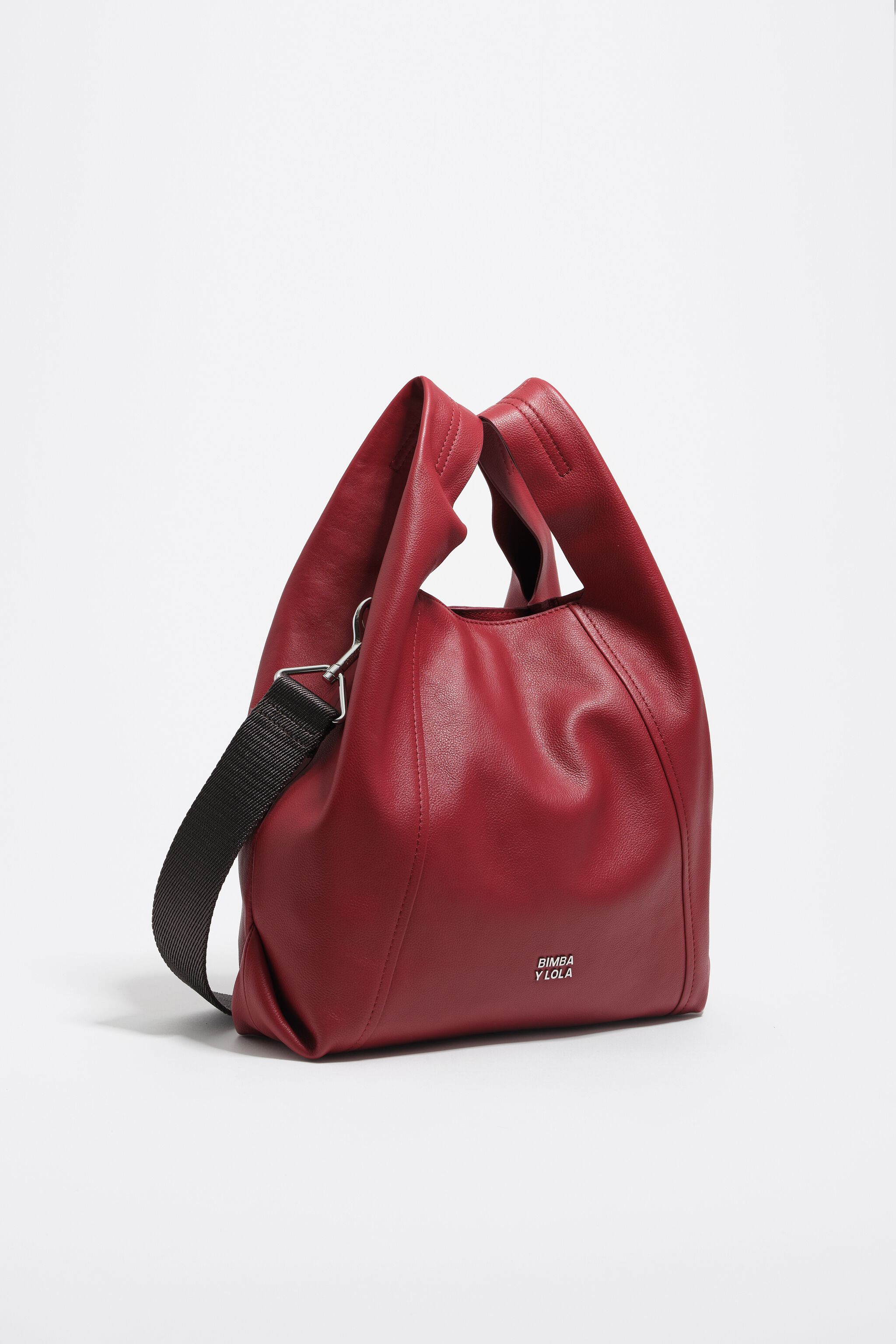 Medium red leather Paper bag