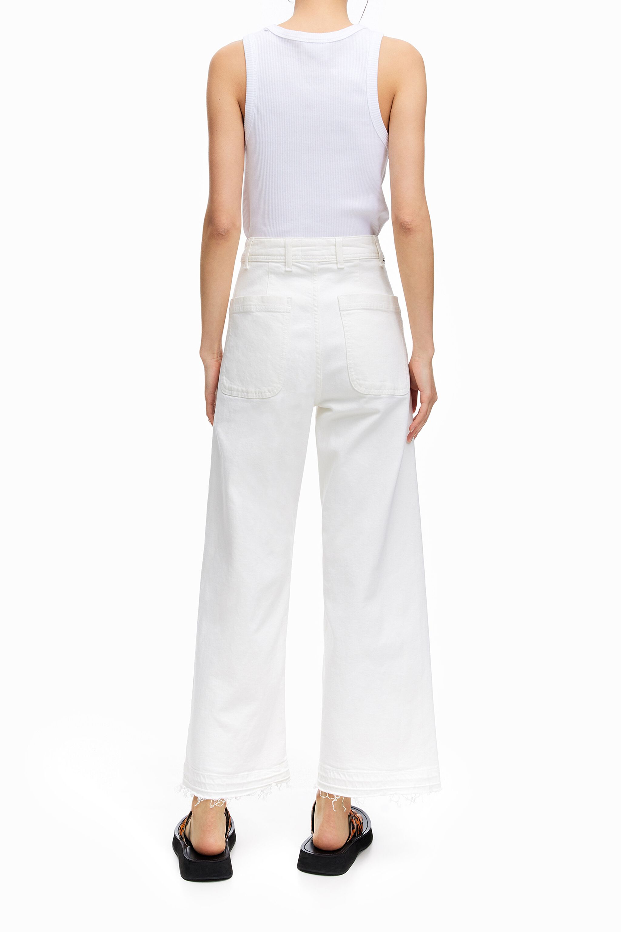 CULOTTE- Jeans culotte bianchi