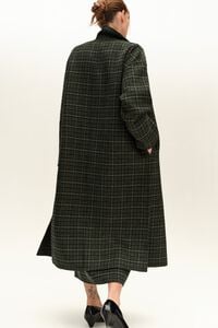 Khaki double-face midi coat