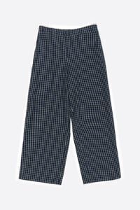 Blue checked elasticated waist trousers