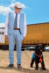 Red dogs scarf bag charm